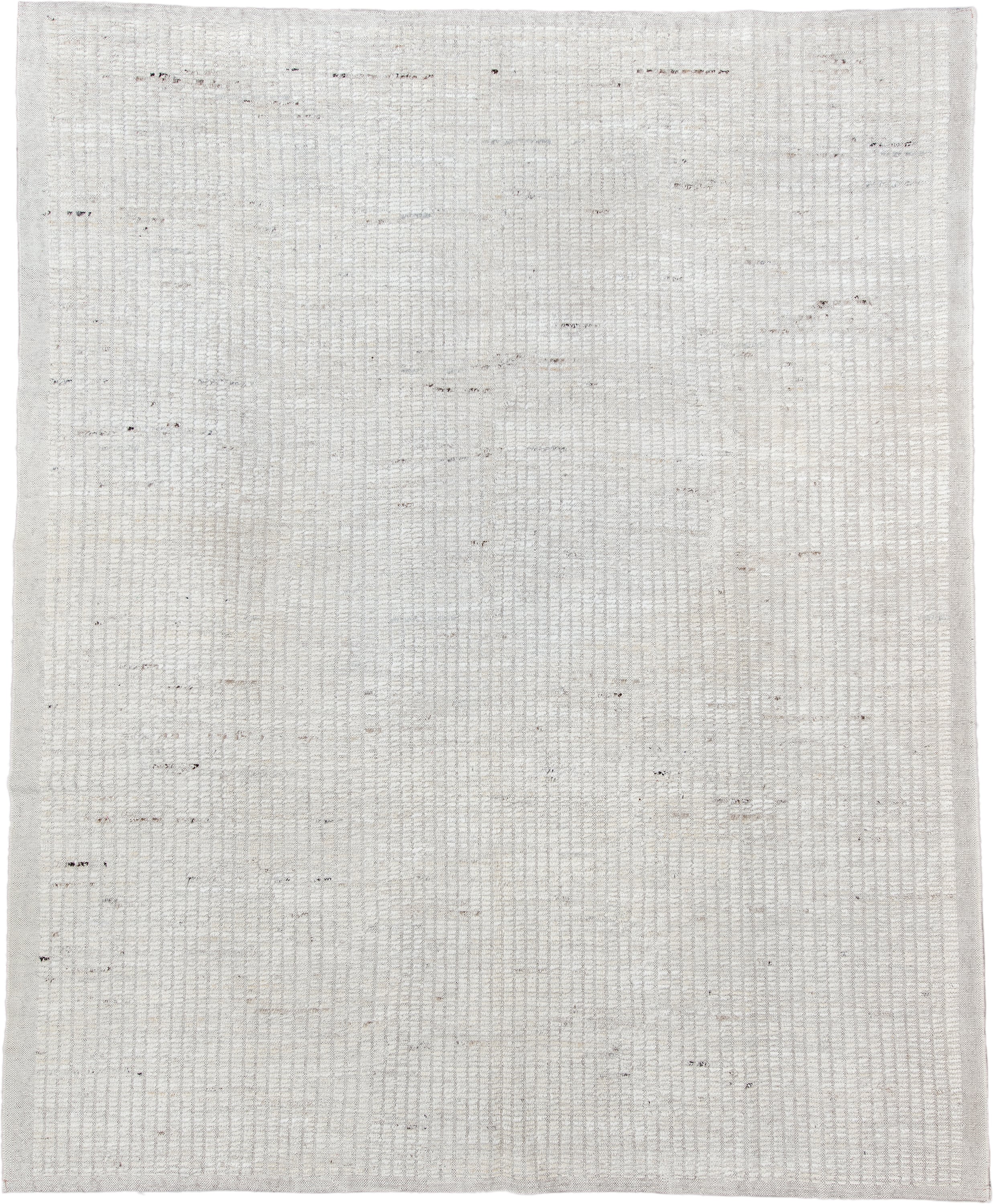 8' x 10' one-of-a-kind handmade vintage Tulu large size rug. Color palette: ivory, cream, taupe, beige, camel, brown, gray
