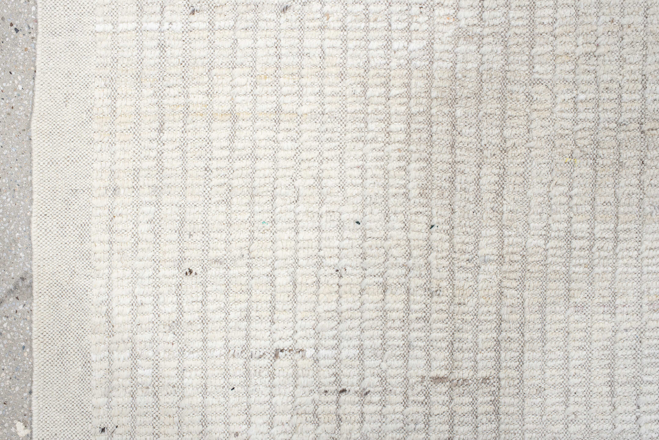 8' x 10' one-of-a-kind handmade vintage Tulu large size rug. Color palette: ivory, cream, taupe, beige, camel, brown, gray