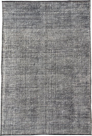 9' x 13' one-of-a-kind handmade vintage Tulu large size rug. Color palette: ivory, charcoal, gray, black