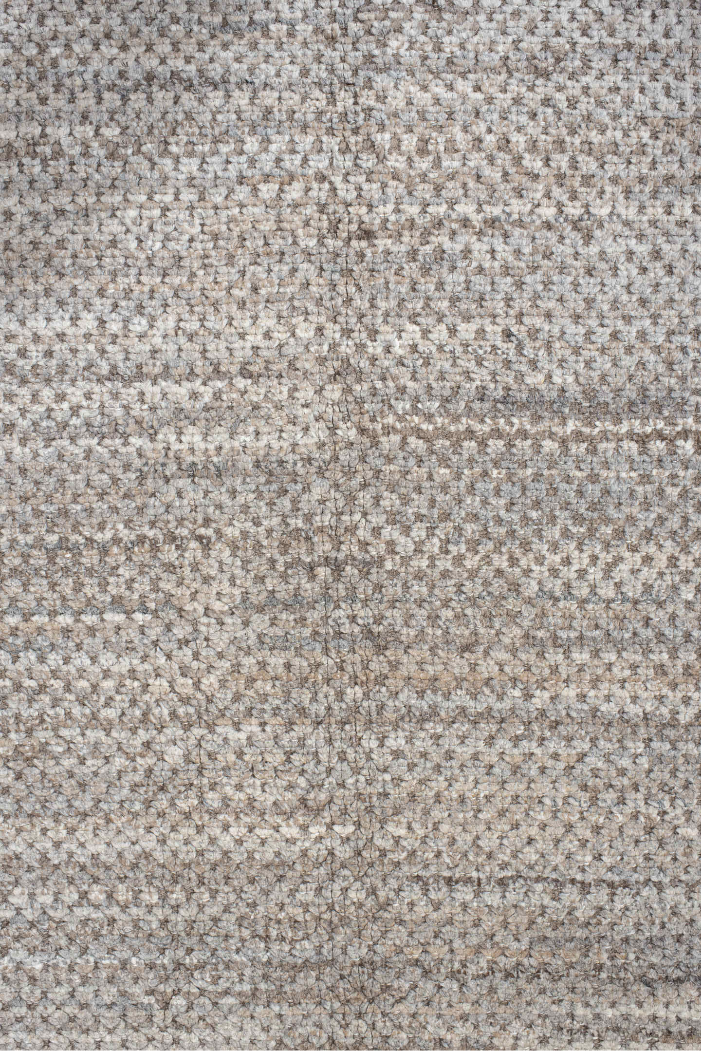 10' x 14' one-of-a-kind handmade vintage Tulu large size rug. Color palette: ivory, taupe, beige, camel, gray