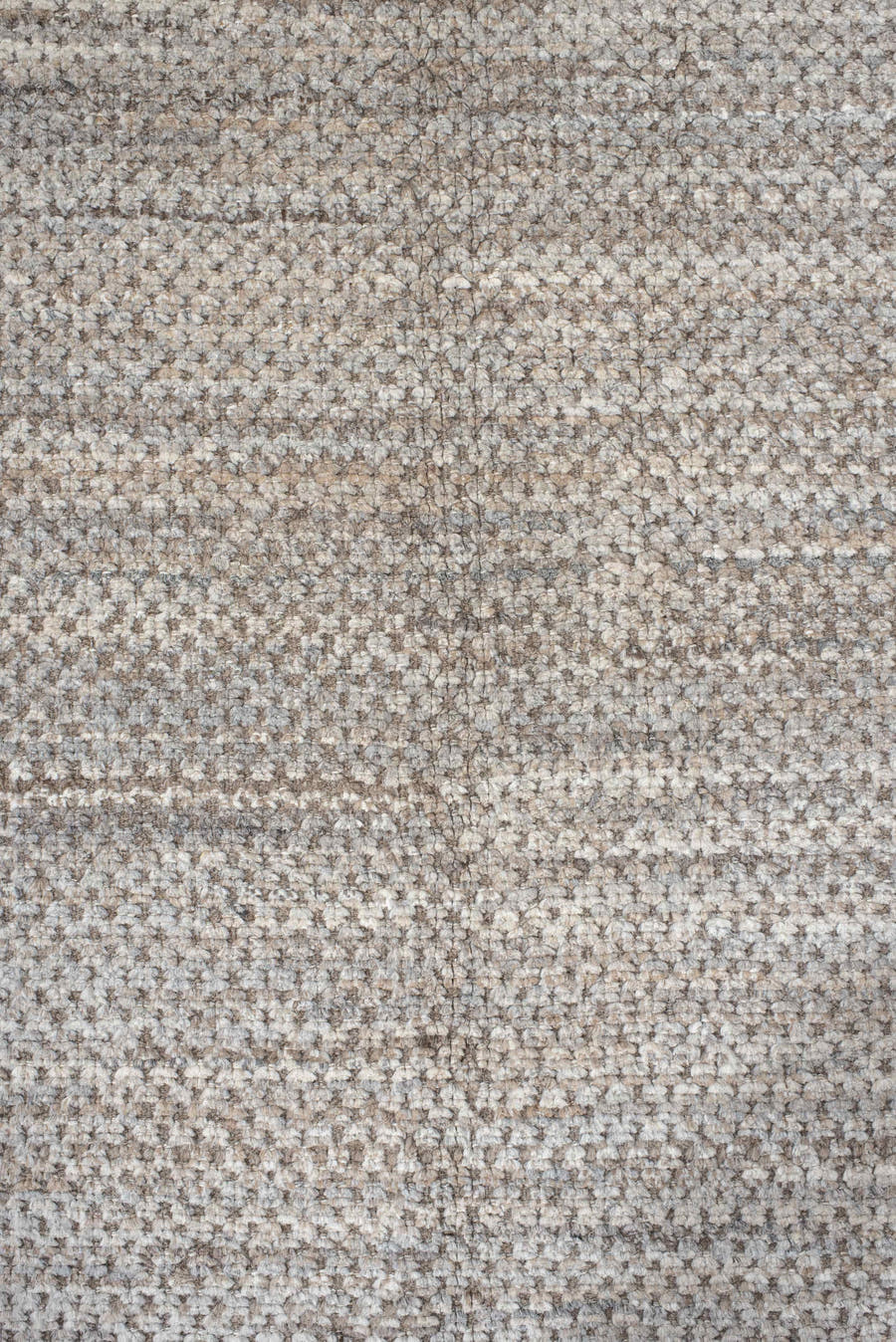 10' x 14' one-of-a-kind handmade vintage Tulu large size rug. Color palette: ivory, taupe, beige, camel, gray