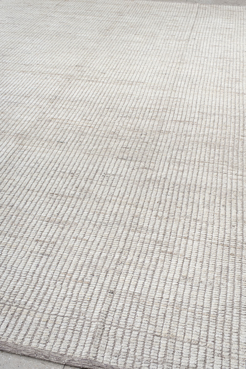 10' x 14' one-of-a-kind handmade vintage Tulu large size rug. Color palette: ivory, taupe, beige, gray