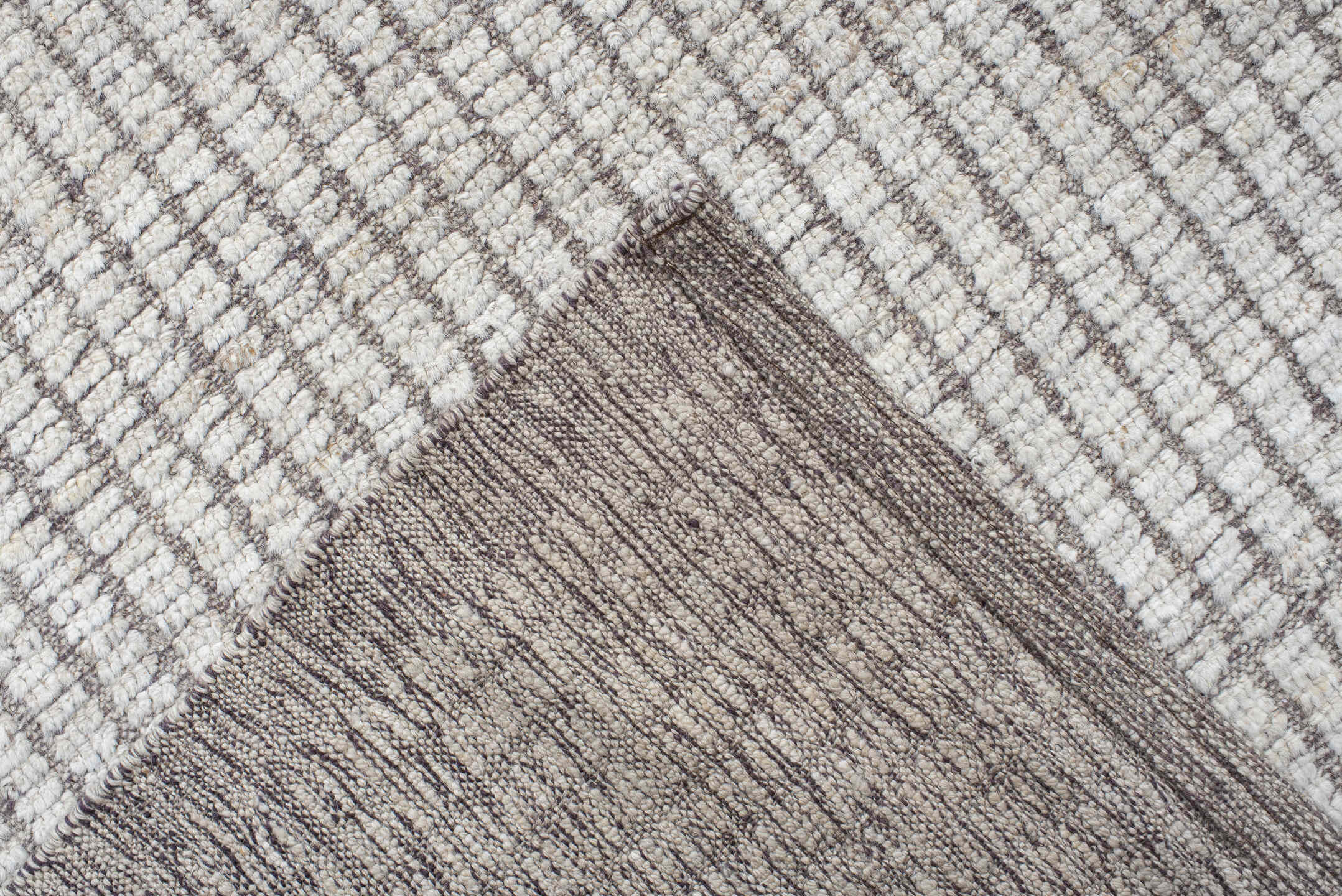 10' x 14' one-of-a-kind handmade vintage Tulu large size rug. Color palette: ivory, taupe, beige, gray