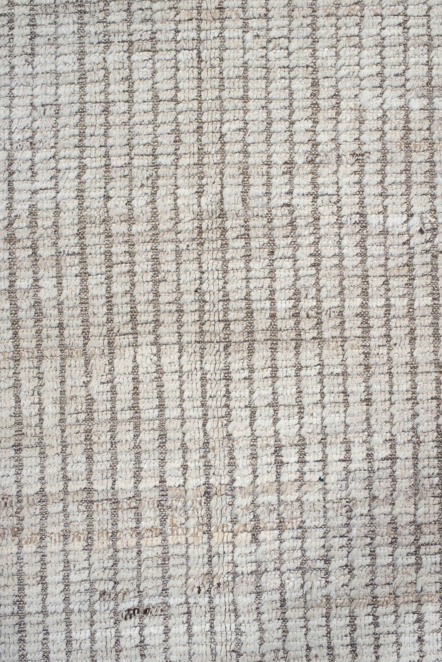 9' x 11' one-of-a-kind handmade vintage Tulu large size rug. Color palette: ivory, taupe, gray, greige, beige