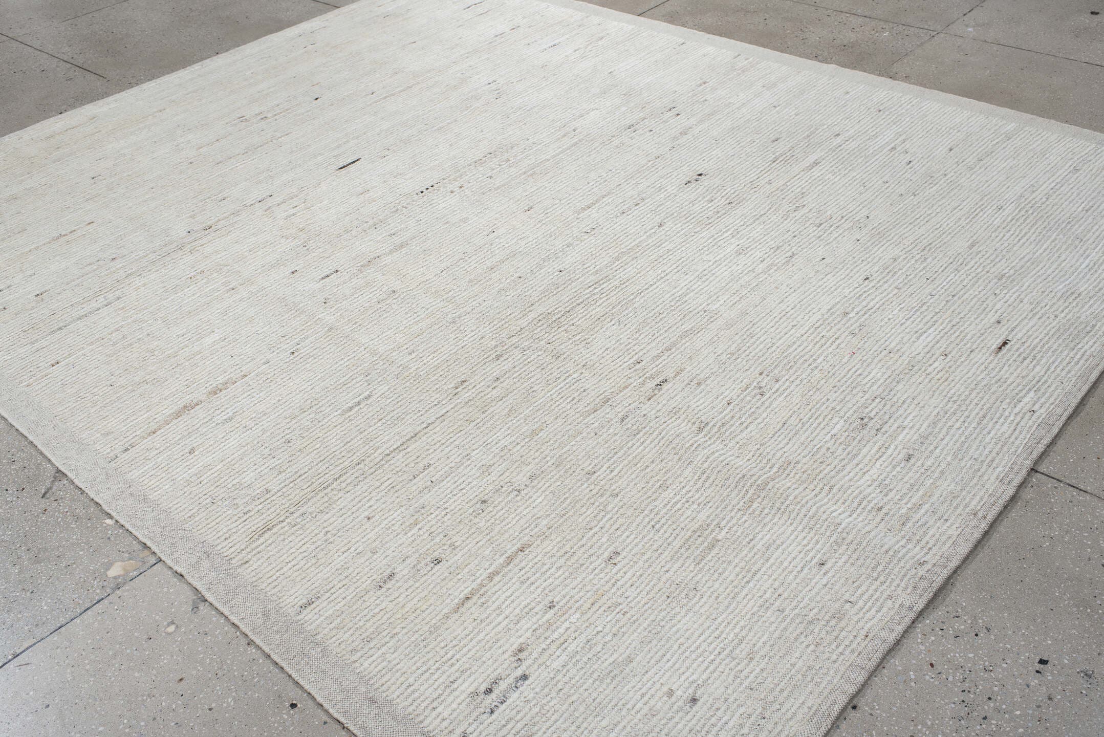 8' x 10' one-of-a-kind handmade vintage Tulu large size rug. Color palette: ivory, cream, beige, taupe, charcoal, gray