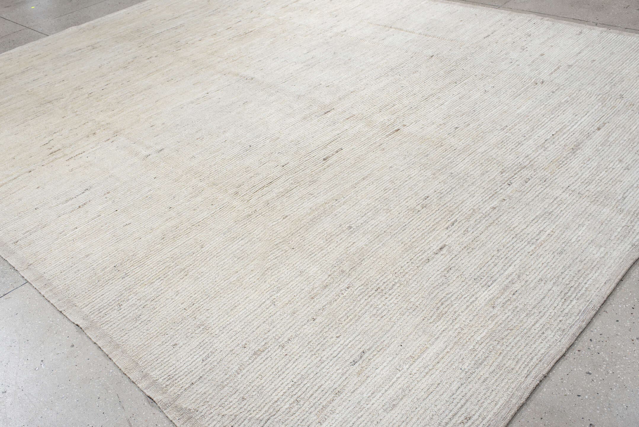 10' x 13' one-of-a-kind handmade vintage Tulu large size rug. Color palette: ivory, cream, beige, taupe, camel, gray