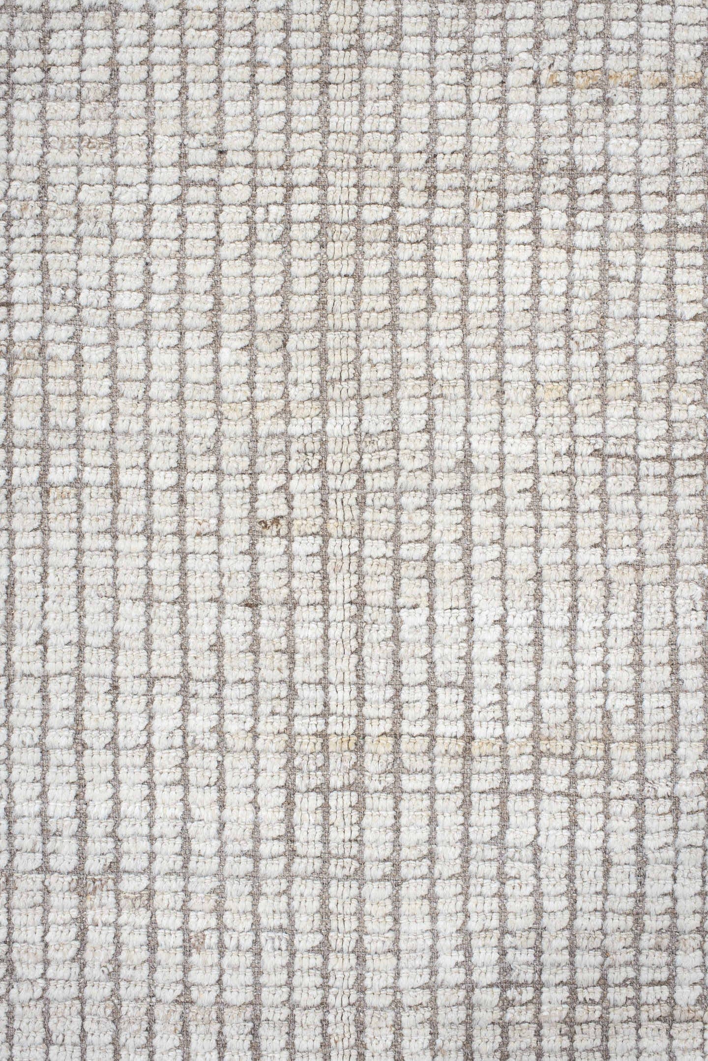 10' x 13' one-of-a-kind handmade vintage Tulu oversize rug. Color palette: ivory, taupe, cream, beige, gray