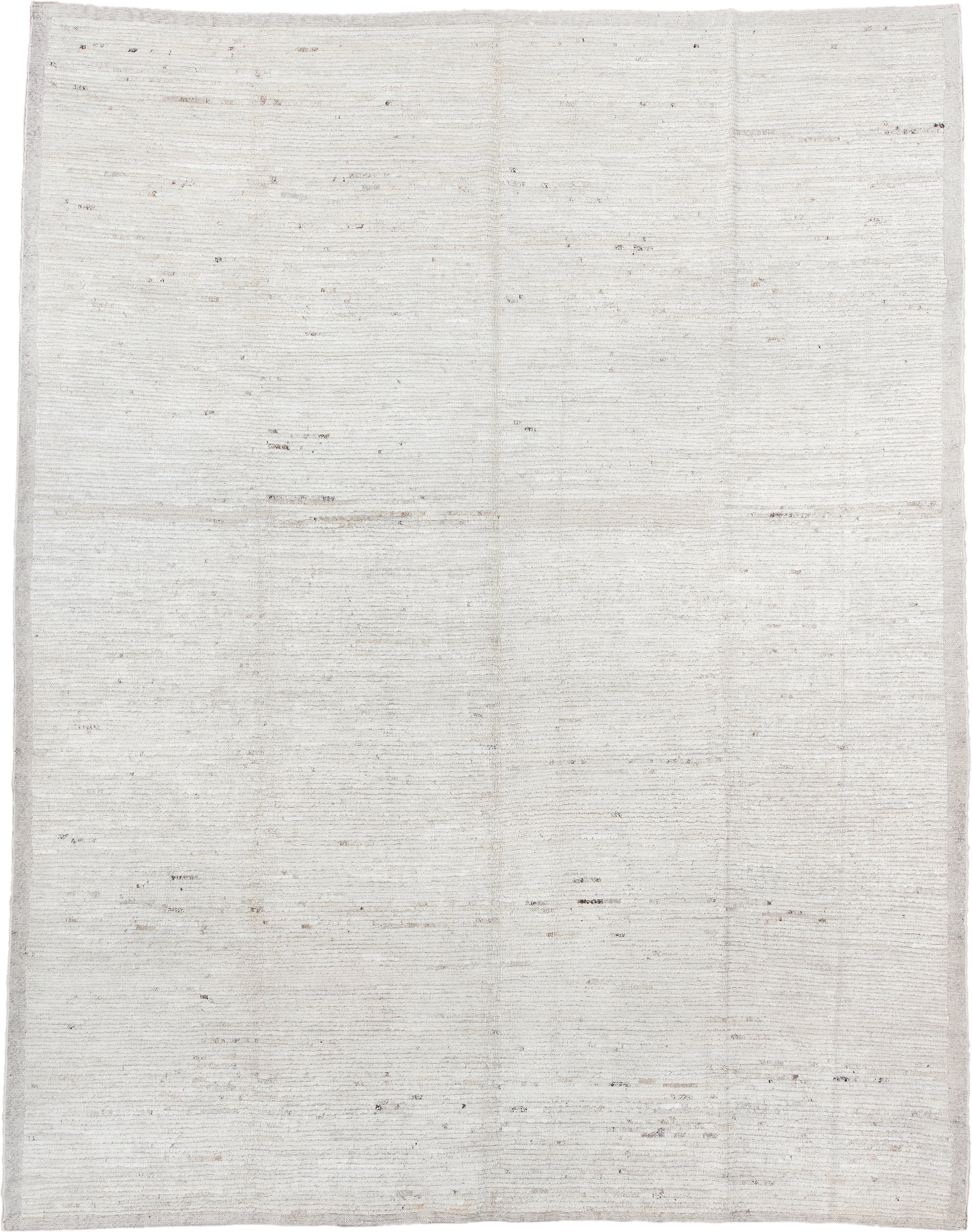 9' x 12' one-of-a-kind handmade vintage Tulu large size rug. Color palette: ivory, cream, taupe, beige, light gray, gray