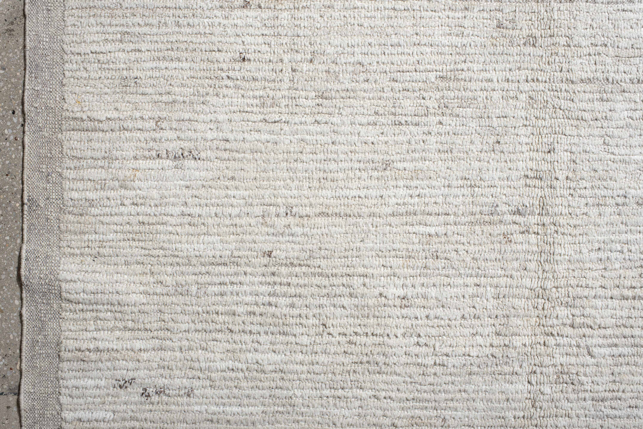 9' x 12' one-of-a-kind handmade vintage Tulu large size rug. Color palette: ivory, cream, taupe, beige, light gray, gray