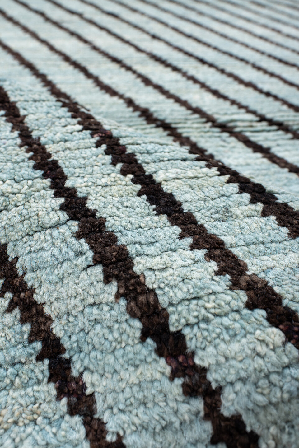 3' x 9' one-of-a-kind handmade vintage Tulu runner rug. Color palette: ivory, charcoal, slate, gray, black