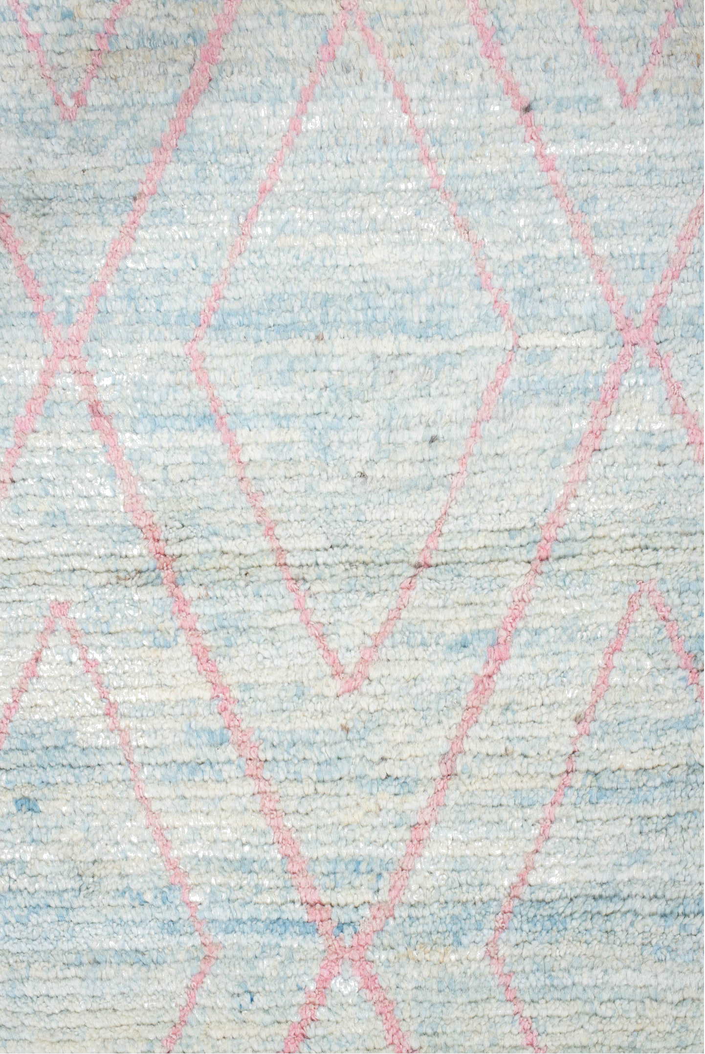 3' x 9' one-of-a-kind handmade vintage Tulu runner rug. Color palette: dim gray, gainsboro, gray, light blue, light gray