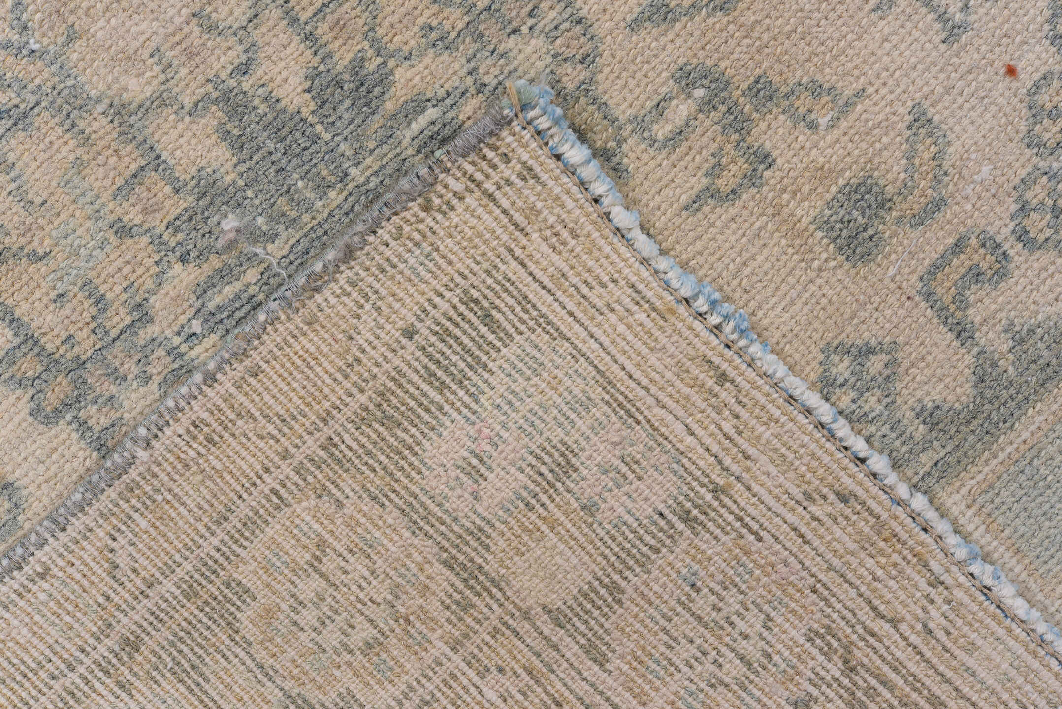 2' x 13' one-of-a-kind handmade antique Malayer runner rug. Color palette: ivory, light blue, taupe, beige, camel, sage