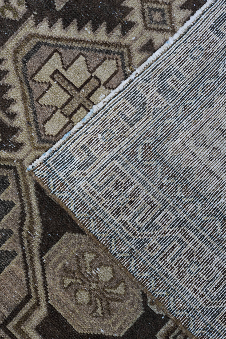 4' x 6' one-of-a-kind handmade antique Malayer small size rug. Color palette: brown, ivory, taupe, charcoal, camel, beige