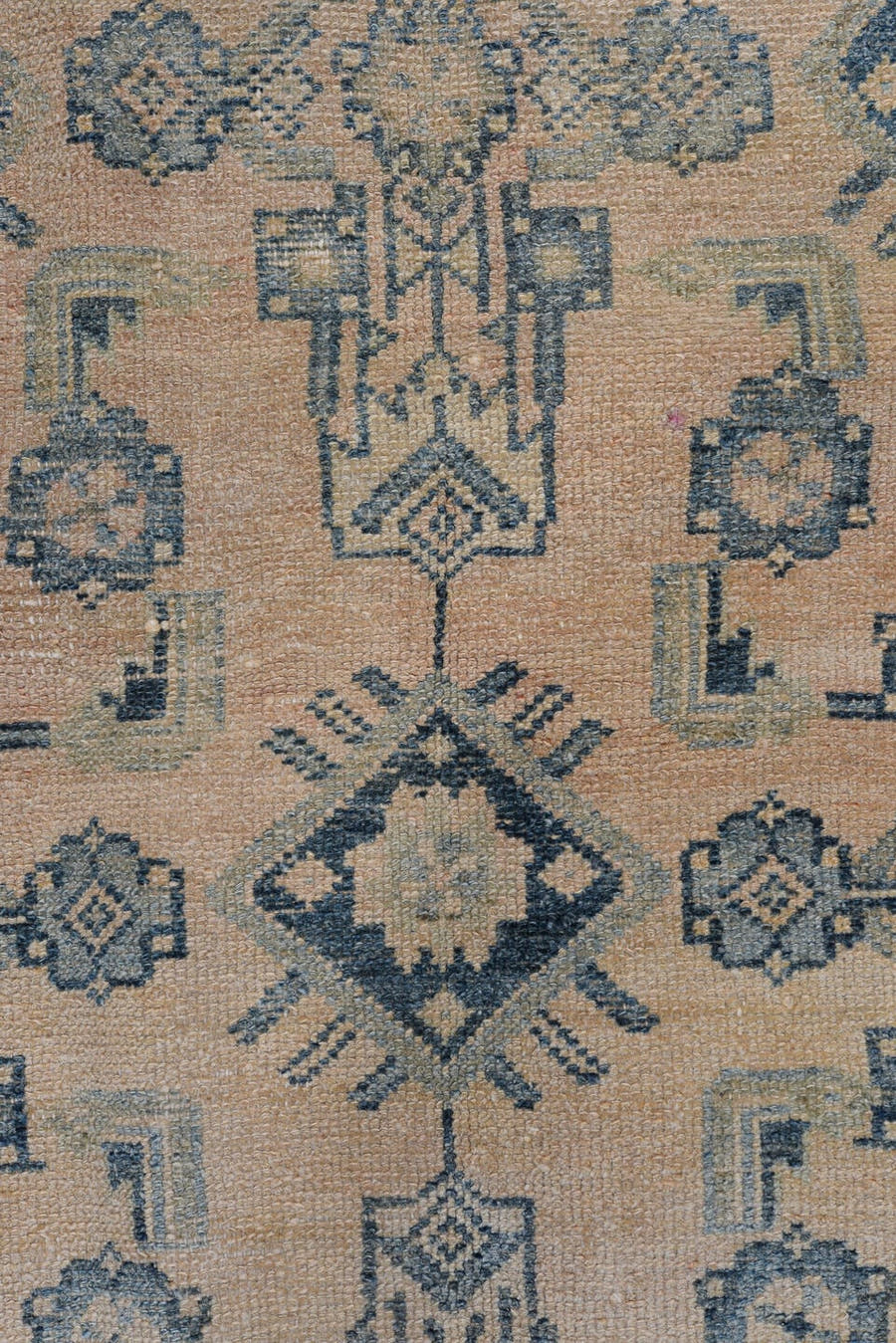 4' x 7' one-of-a-kind handmade antique Malayer rug. Color palette: ivory, slate, dusty blue, taupe, charcoal, gray, blue