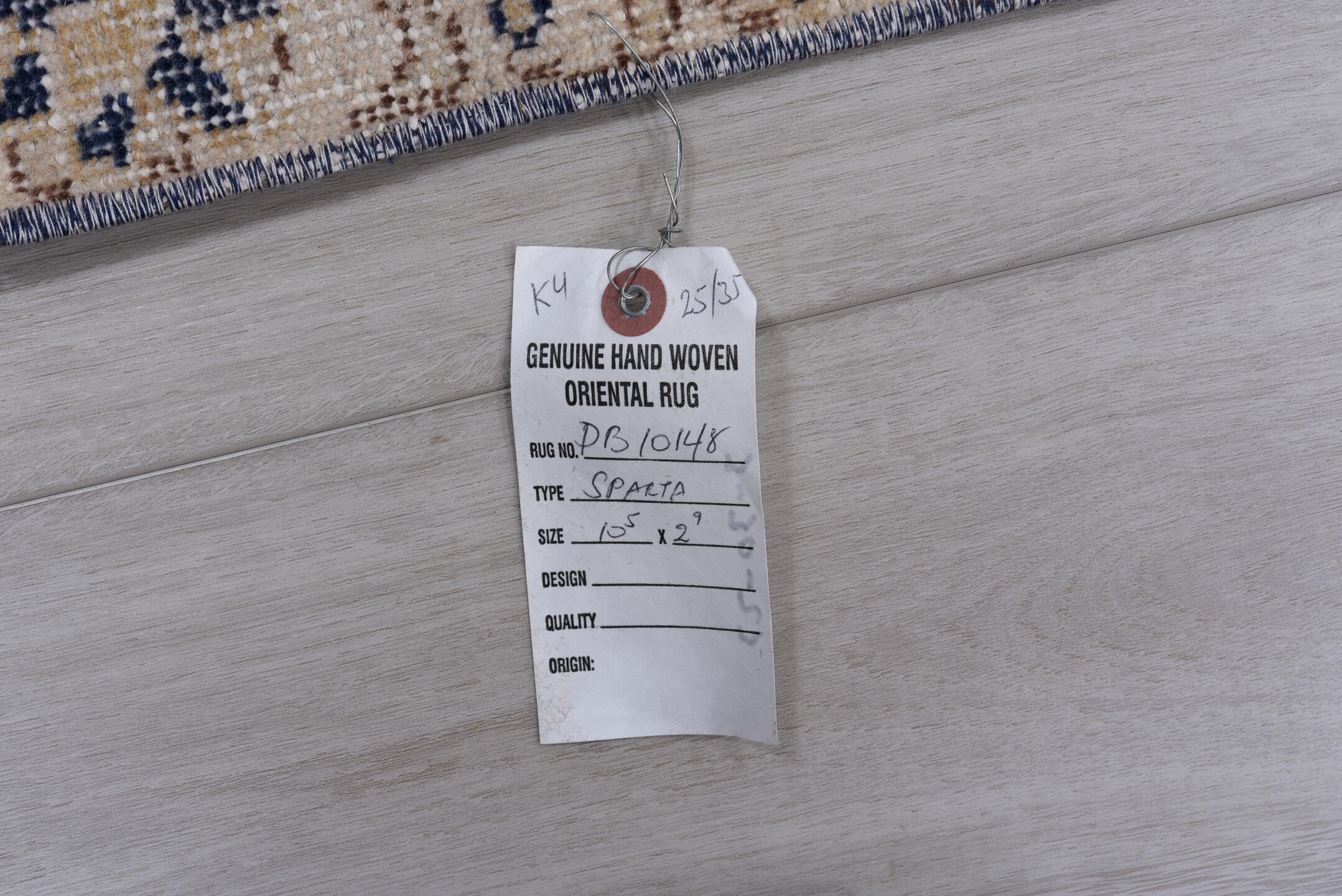 2' x 10' one-of-a-kind handmade vintage Sparta runner rug. Color palette: black, blue, dark gray, dim gray, fiord, gainsboro