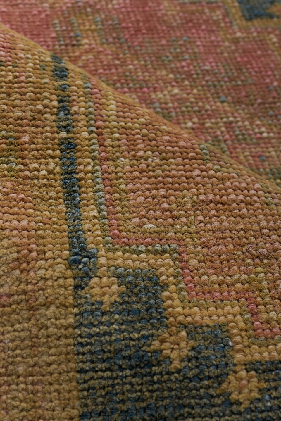 2' x 9' one-of-a-kind handmade vintage Sarab runner rug. Color palette: brown, gray, pink, tan