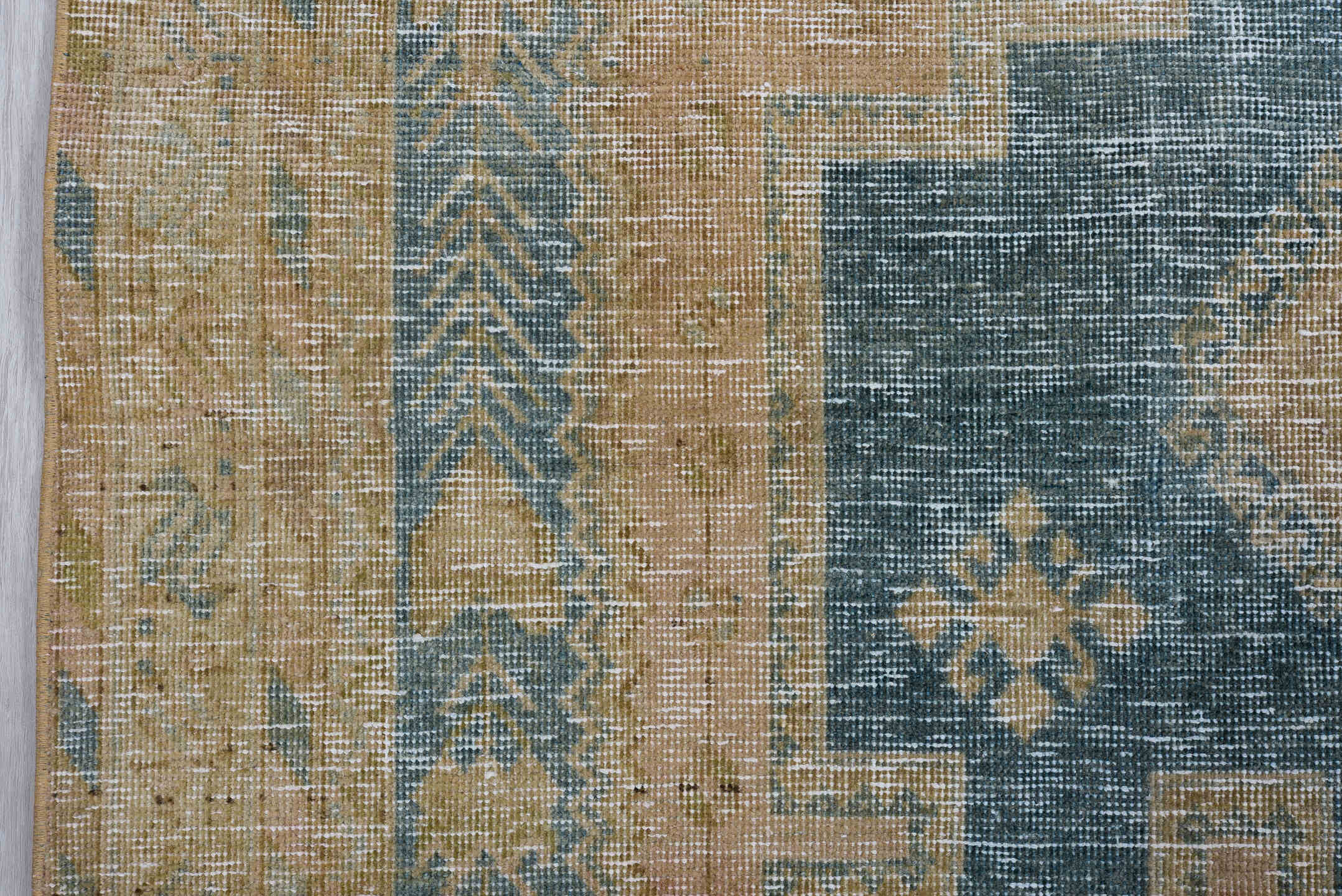 4' x 6' one-of-a-kind handmade antique Afshar small size rug. Color palette: camel, teal, taupe, ivory, sage, brown, beige