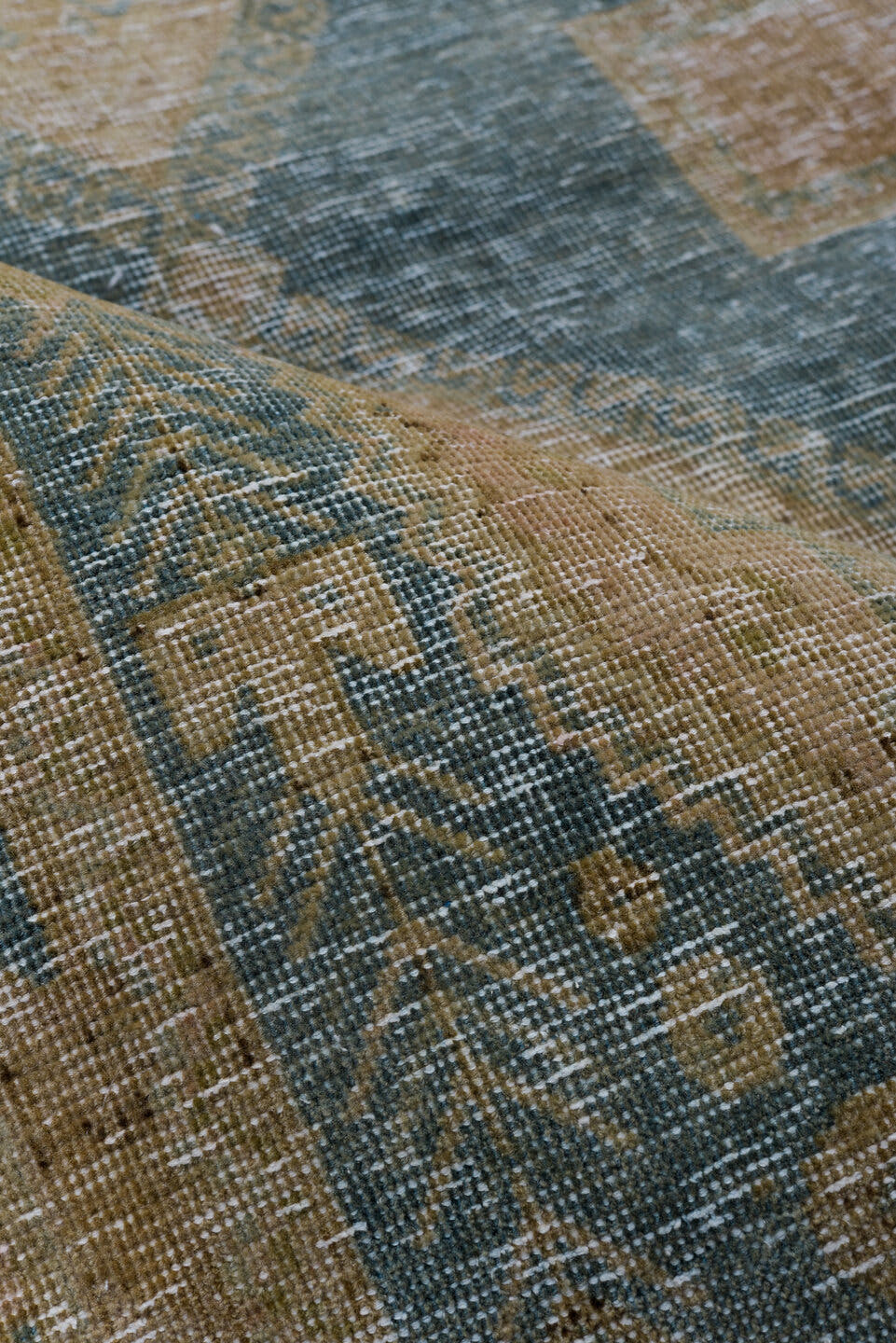 4' x 6' one-of-a-kind handmade antique Afshar small size rug. Color palette: camel, teal, taupe, ivory, sage, brown, beige