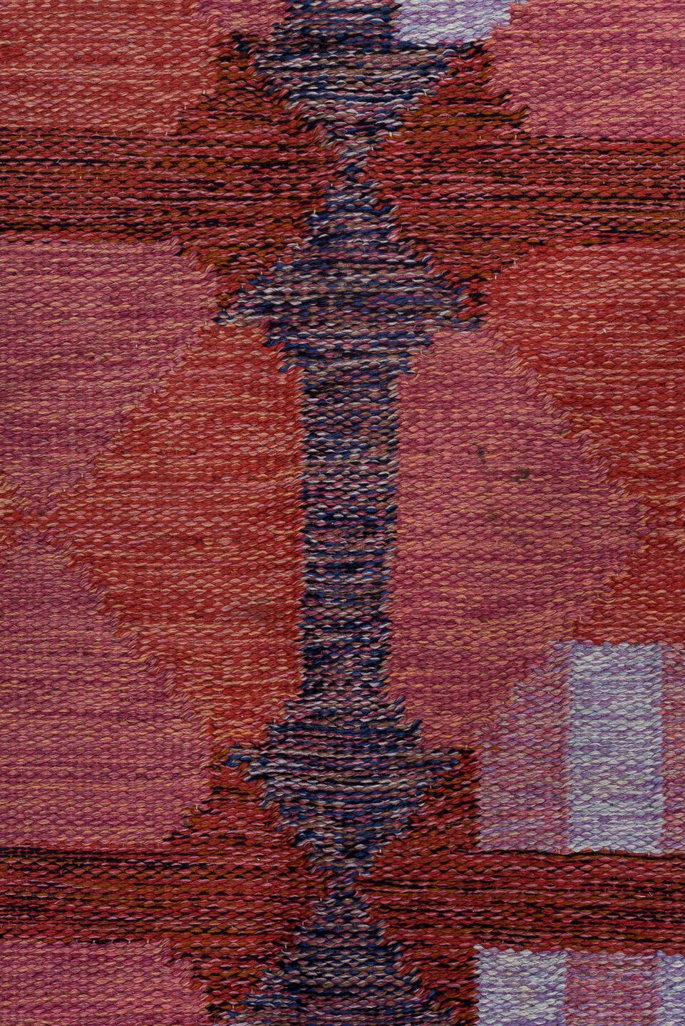 5' x 8' one-of-a-kind handmade antique Rollaken medium size rug. Color palette: rust, terra cotta, peach, blush, slate