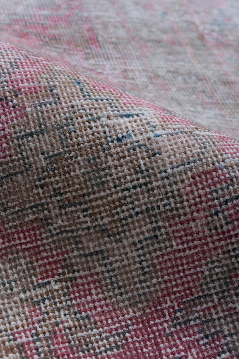 6' x 10' one-of-a-kind handmade antique Tabriz large size rug. Color palette: silver, blush, ivory, taupe, rose, gray, pink