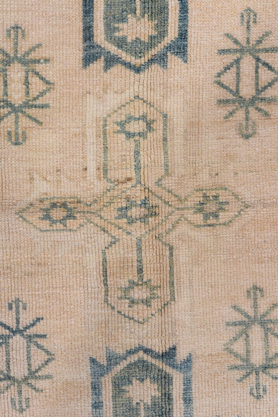 4' x 7' one-of-a-kind handmade antique Oushak rug. Color palette: beige, slate, taupe, ivory, gray