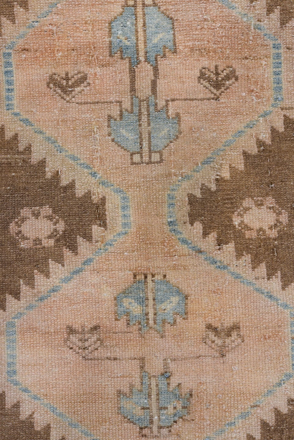 3' x 9' one-of-a-kind handmade antique Malayer runner rug. Color palette: brown, ivory, camel, pale_blue, taupe, beige
