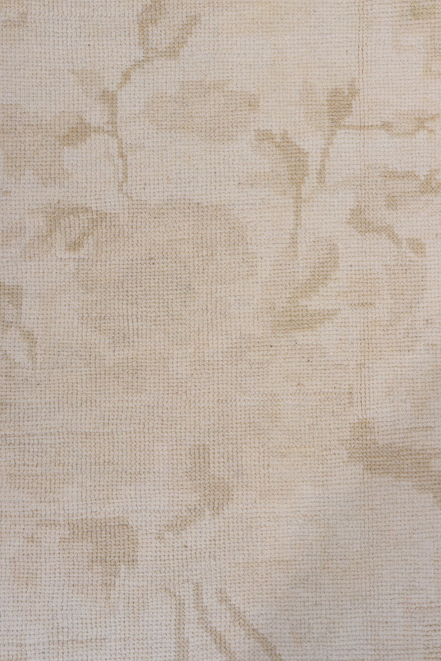 4' x 9' one-of-a-kind handmade vintage Oushak runner rug. Color palette: ivory, cream, sand, beige, taupe, gray