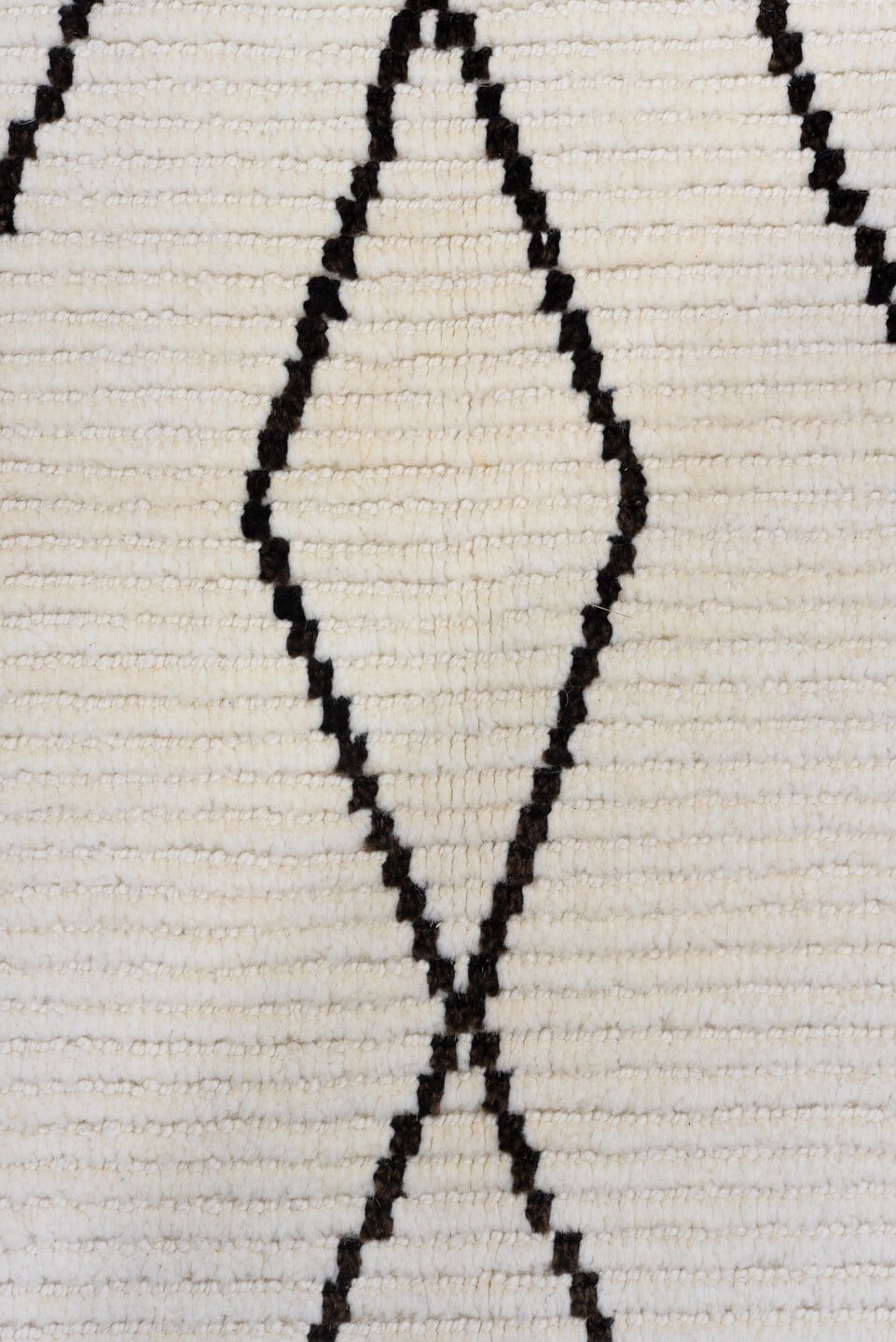 9' x 13' one-of-a-kind handmade vintage Tulu large size rug. Color palette: ivory, dark_brown, brown