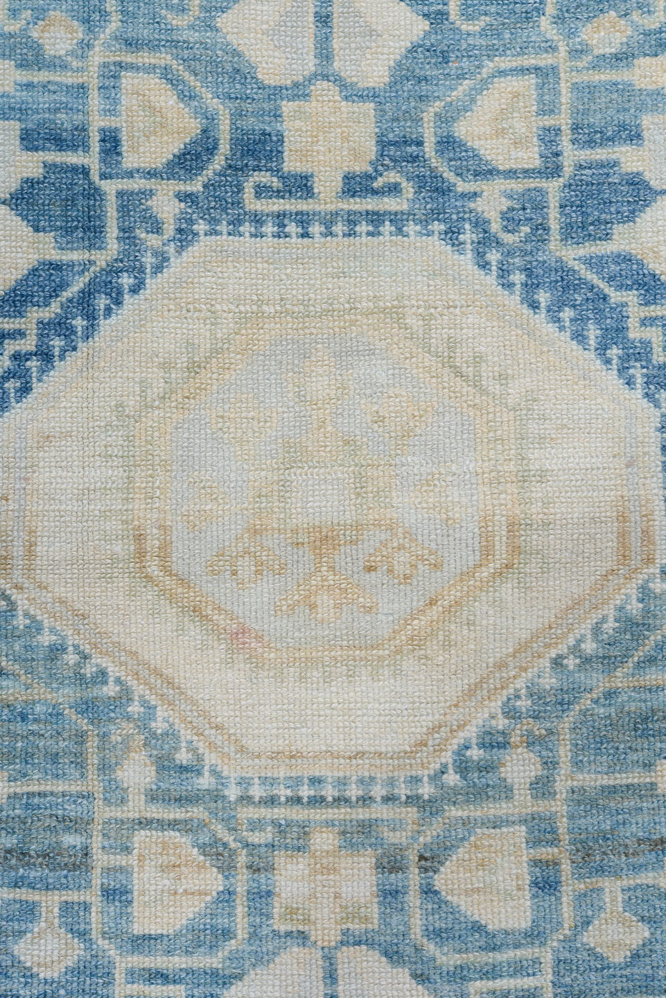 3' x 6' one-of-a-kind handmade antique Malayer small size rug. Color palette: ivory, sky blue, charcoal, beige, taupe