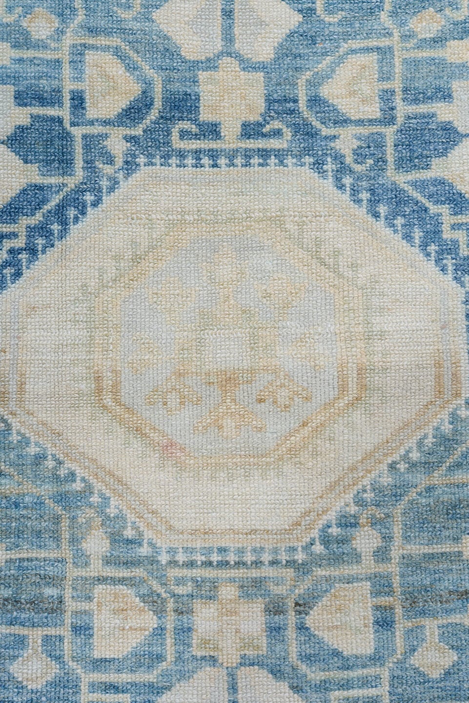 3' x 6' one-of-a-kind handmade antique Malayer small size rug. Color palette: ivory, sky blue, charcoal, beige, taupe