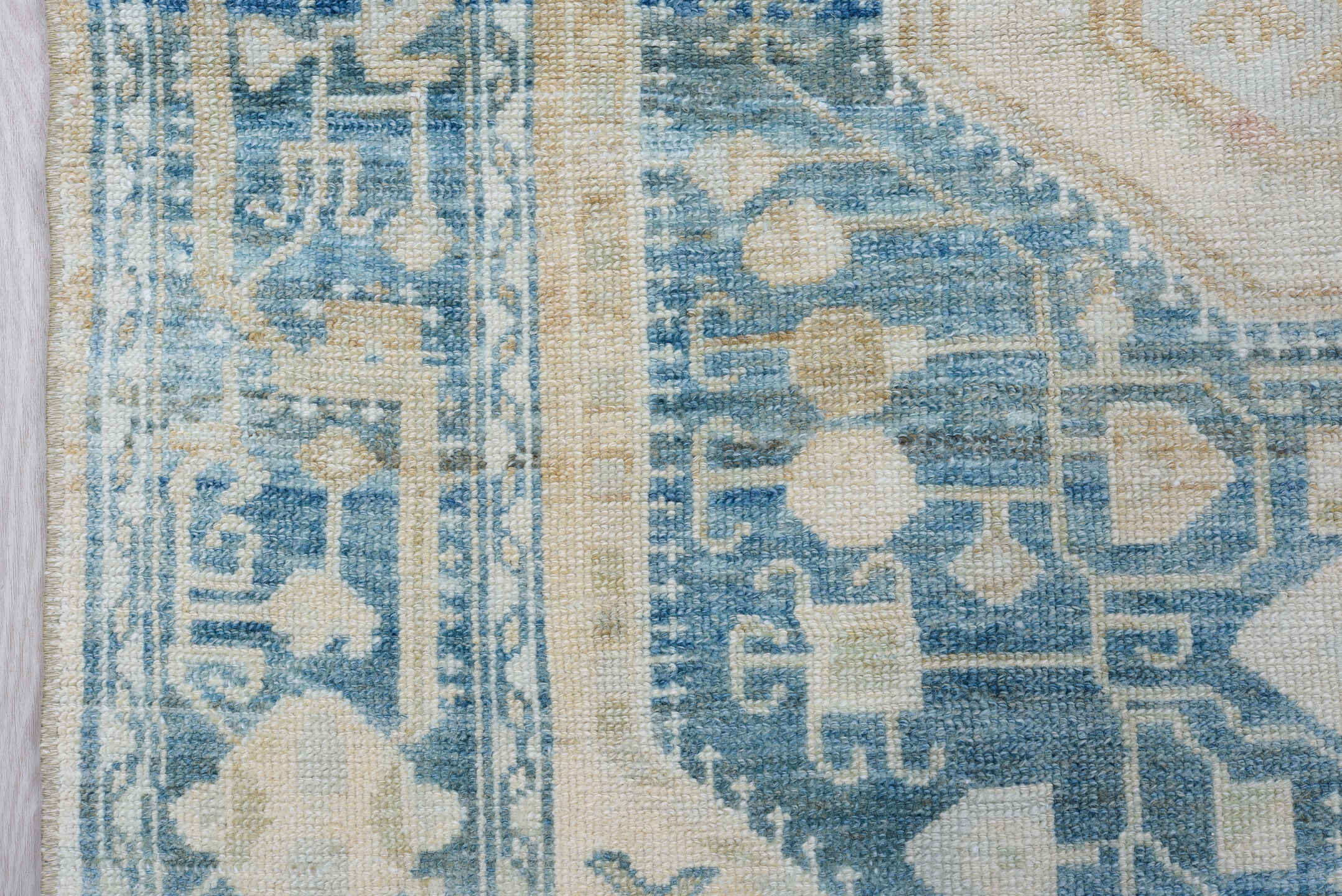 3' x 6' one-of-a-kind handmade antique Malayer small size rug. Color palette: ivory, sky blue, charcoal, beige, taupe