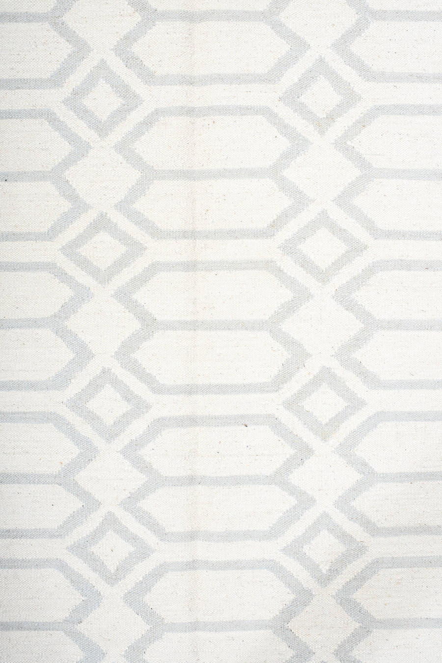 11' x 14' one-of-a-kind handmade vintage Flatweave oversize rug. Color palette: ivory, light_gray, cream, light gray