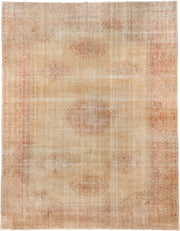 11' x 14' one-of-a-kind handmade antique Sivas oversize rug. Color palette: ivory, sand, blush, pale terracotta, cream