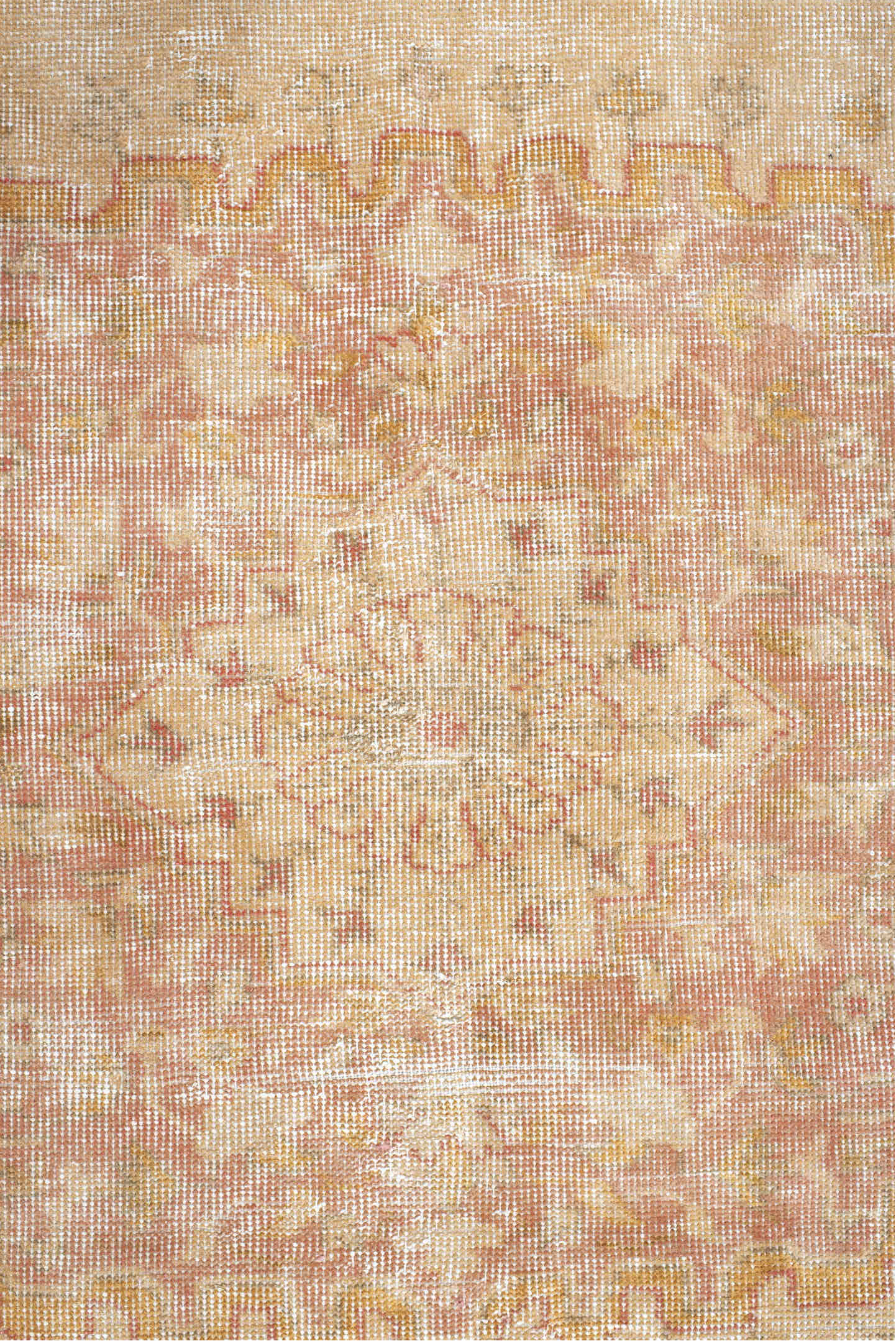 11' x 14' one-of-a-kind handmade antique Sivas oversize rug. Color palette: ivory, sand, blush, pale terracotta, cream