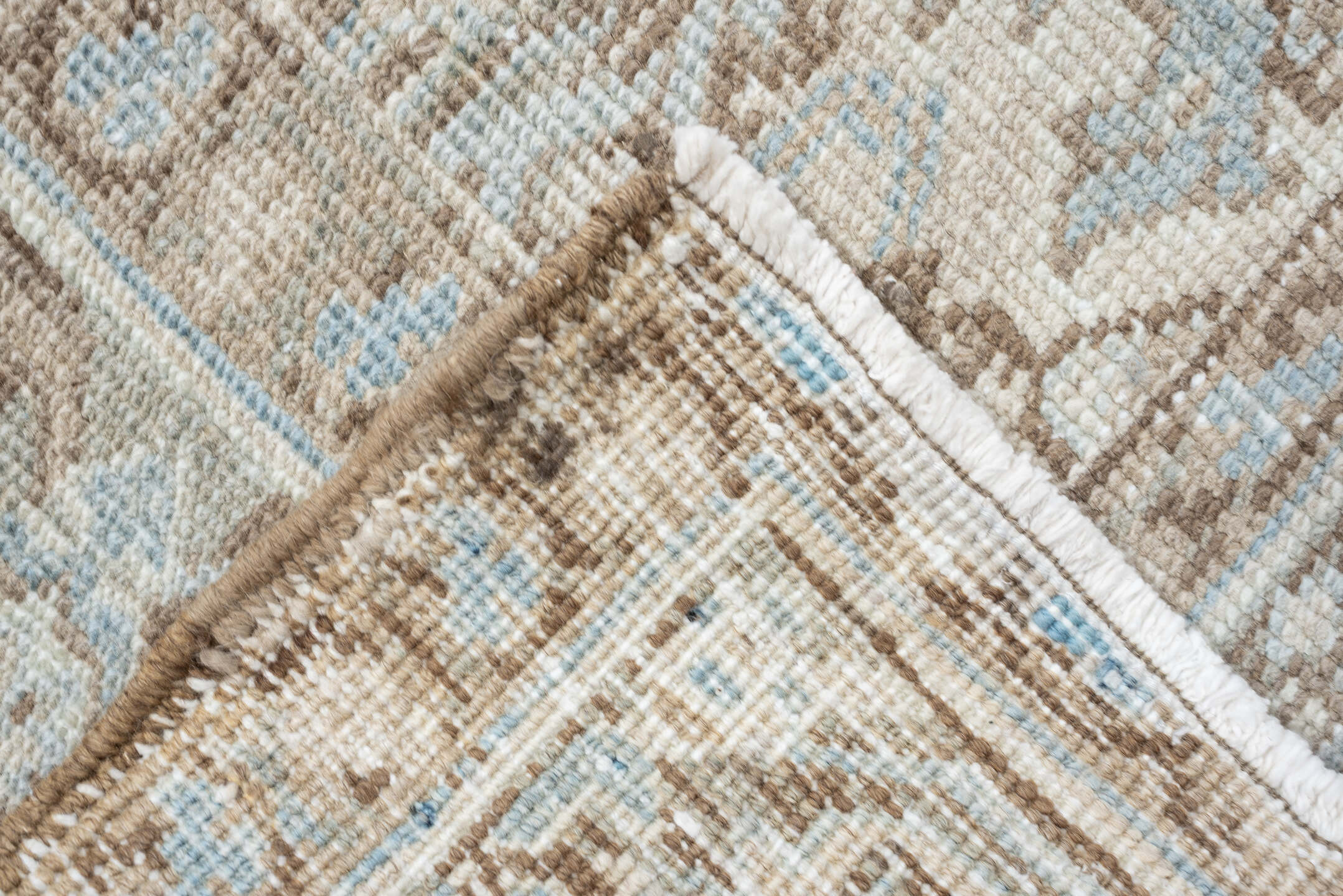 8' x 10' one-of-a-kind handmade vintage Heriz large size rug. Color palette: ivory, pale blue, taupe, beige, light gray