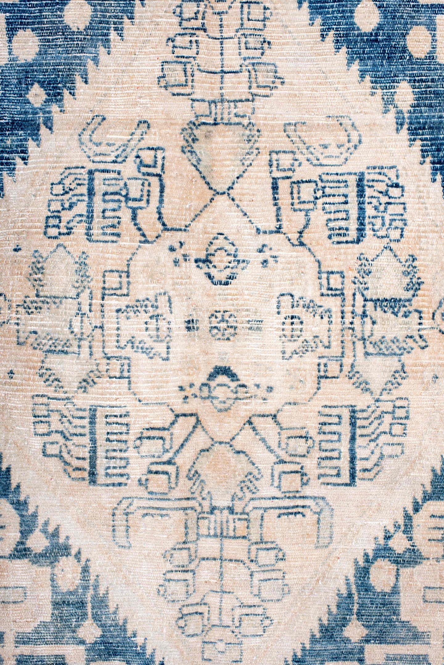 5' x 8' one-of-a-kind handmade antique Hamadan medium size rug. Color palette: ivory, sky blue, blush, beige, powder blue