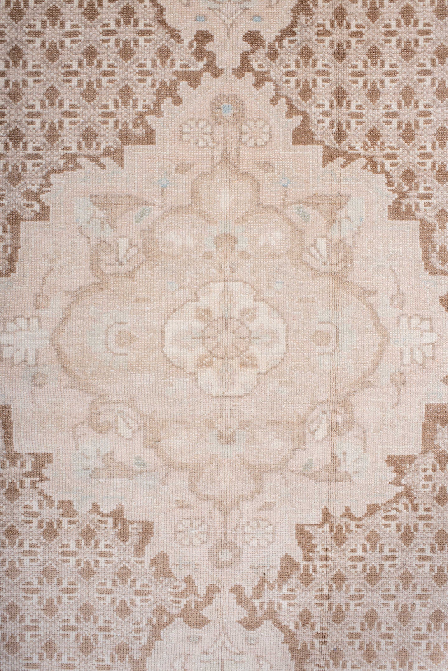 4' x 7' one-of-a-kind handmade antique Malayer rug. Color palette: ivory, sand, camel, taupe, pale blue, beige, gray