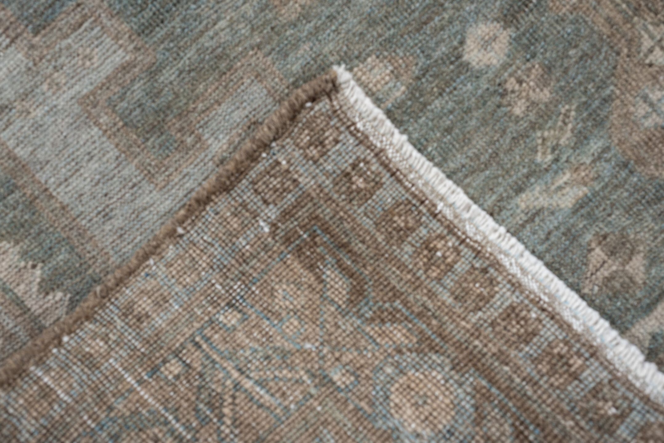 4' x 7' one-of-a-kind handmade antique Bidjar rug. Color palette: blue, taupe, brown, ivory, camel, slate, beige, gray