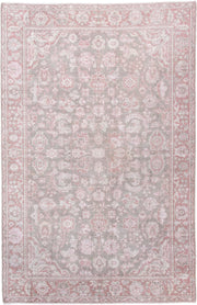 6' x 9' one-of-a-kind handmade antique Sivas medium size rug. Color palette: taupe, blush, ivory, rose, dusty pink, beige