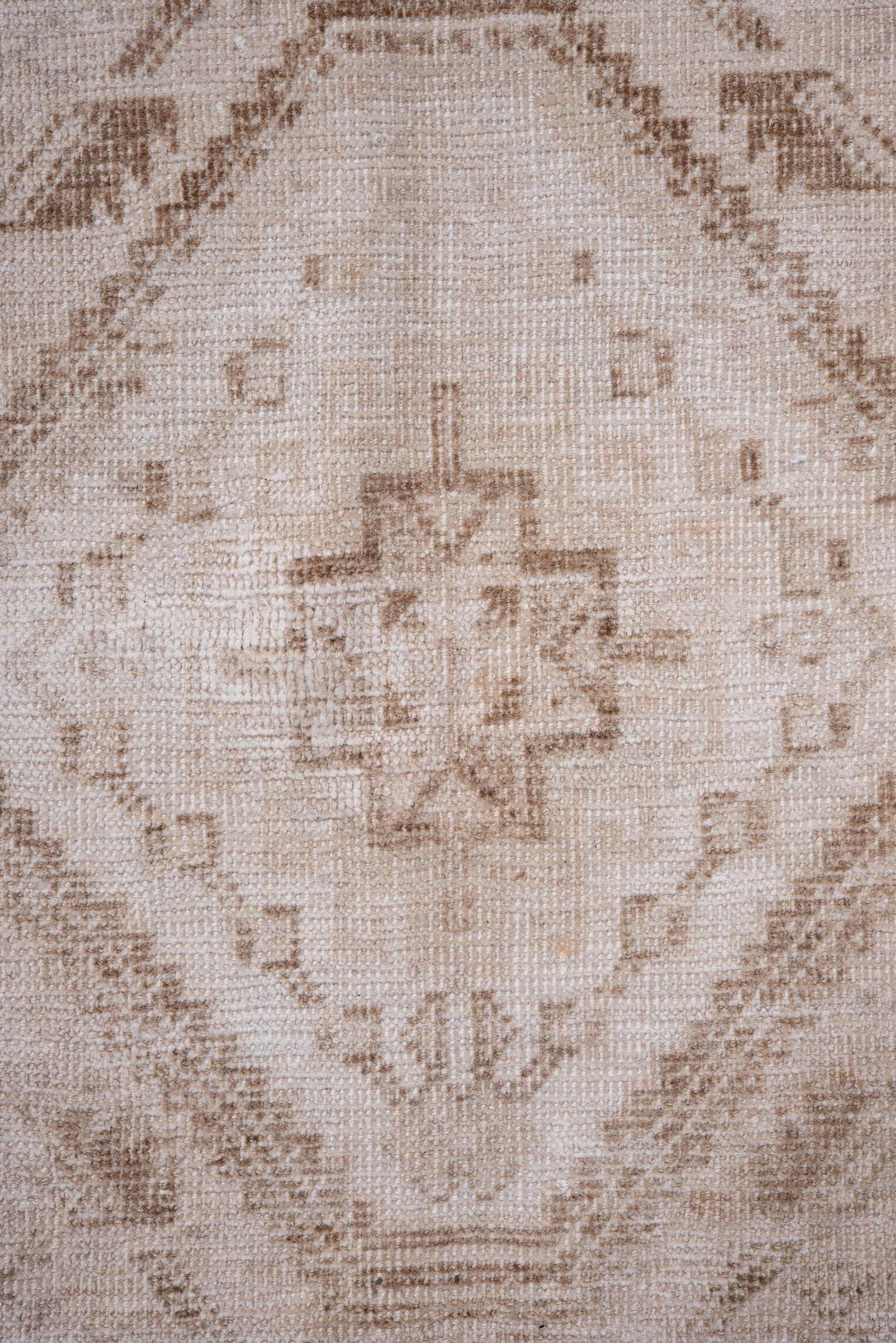 5' x 8' one-of-a-kind handmade vintage Shiraz medium size rug. Color palette: ivory, taupe, beige, camel, sand, gray
