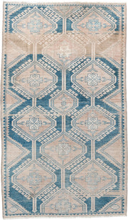 3' x 6' one-of-a-kind handmade vintage Hamadan small size rug. Color palette: ivory, blue, blush, beige, taupe, pink, gray