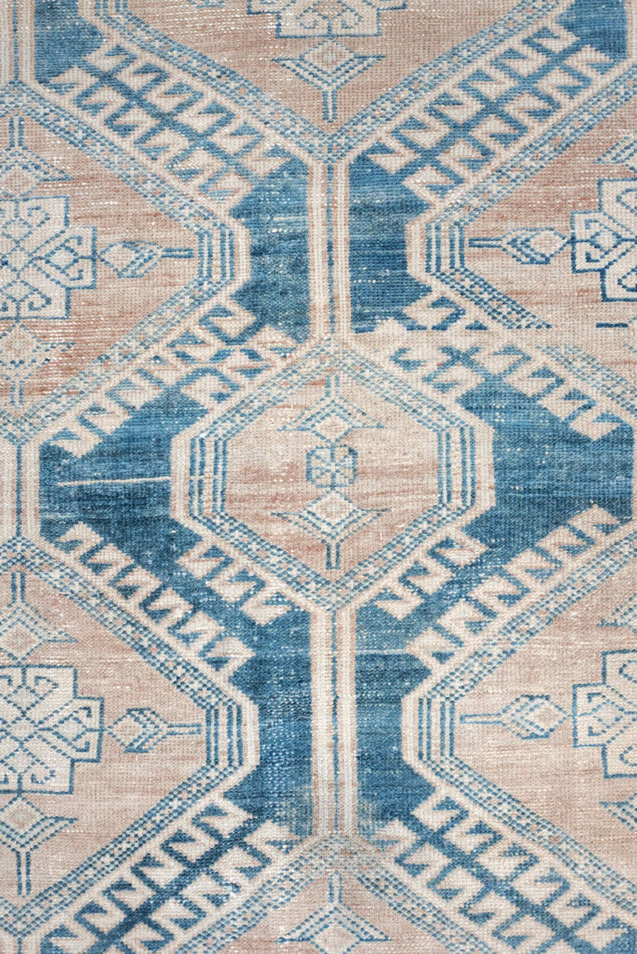 3' x 6' one-of-a-kind handmade vintage Hamadan small size rug. Color palette: ivory, blue, blush, beige, taupe, pink, gray