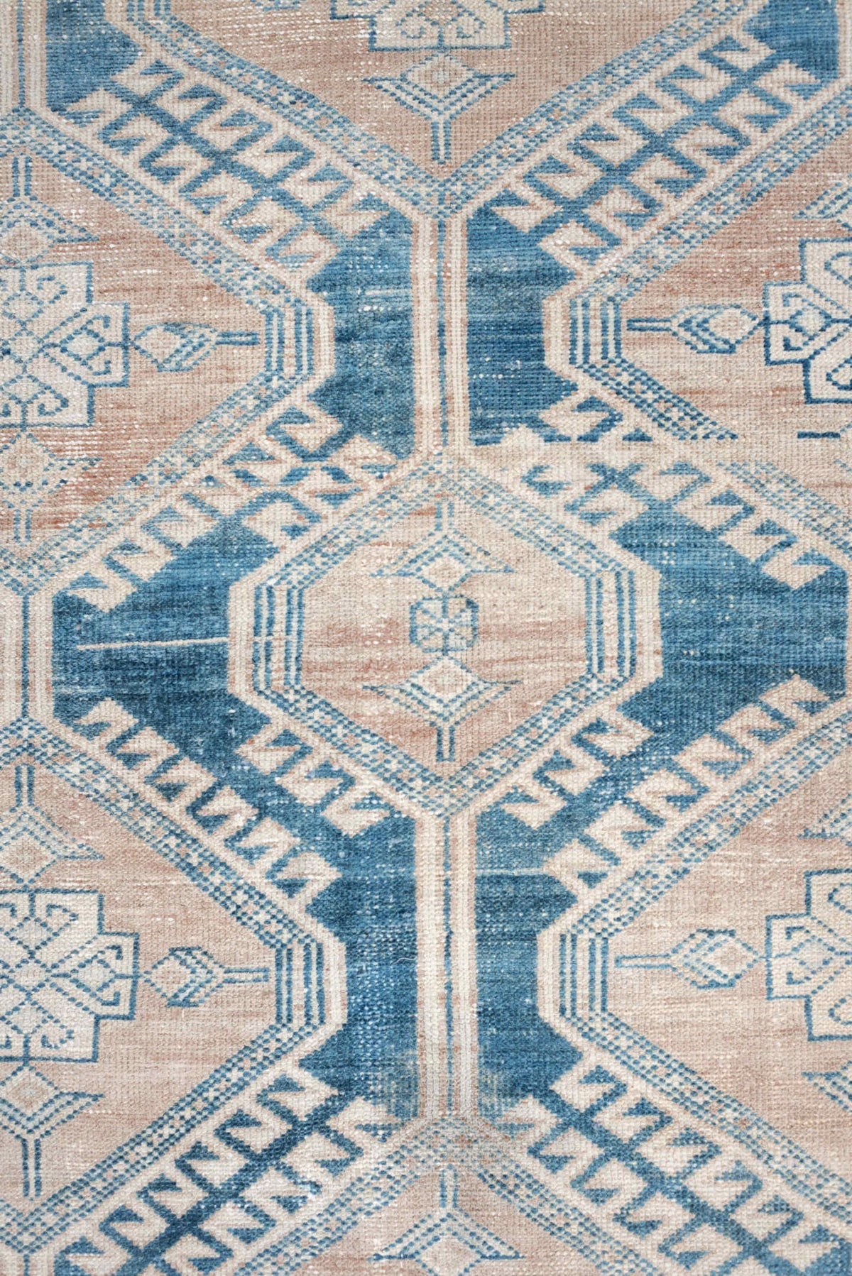 3' x 6' one-of-a-kind handmade vintage Hamadan small size rug. Color palette: ivory, blue, blush, beige, taupe, pink, gray