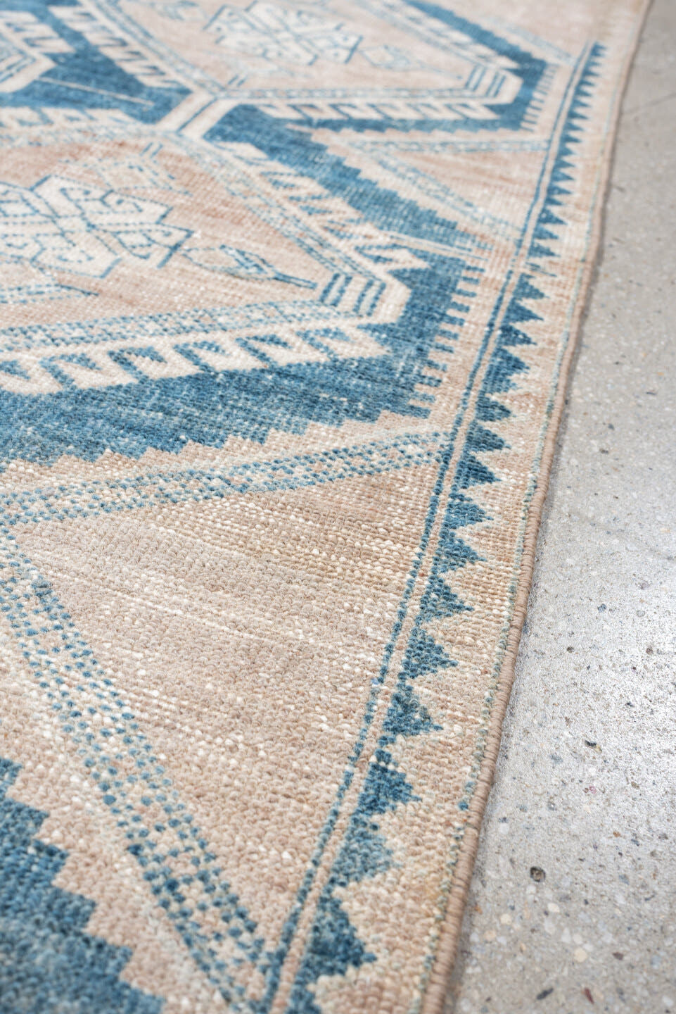 3' x 6' one-of-a-kind handmade vintage Hamadan small size rug. Color palette: ivory, blue, blush, beige, taupe, pink, gray