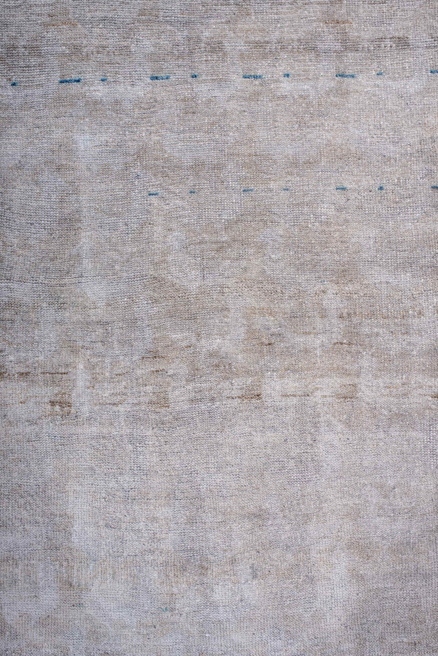 2' x 4' one-of-a-kind handmade antique Belouch small size rug. Color palette: ivory, cream, taupe, sky_blue, beige, gray