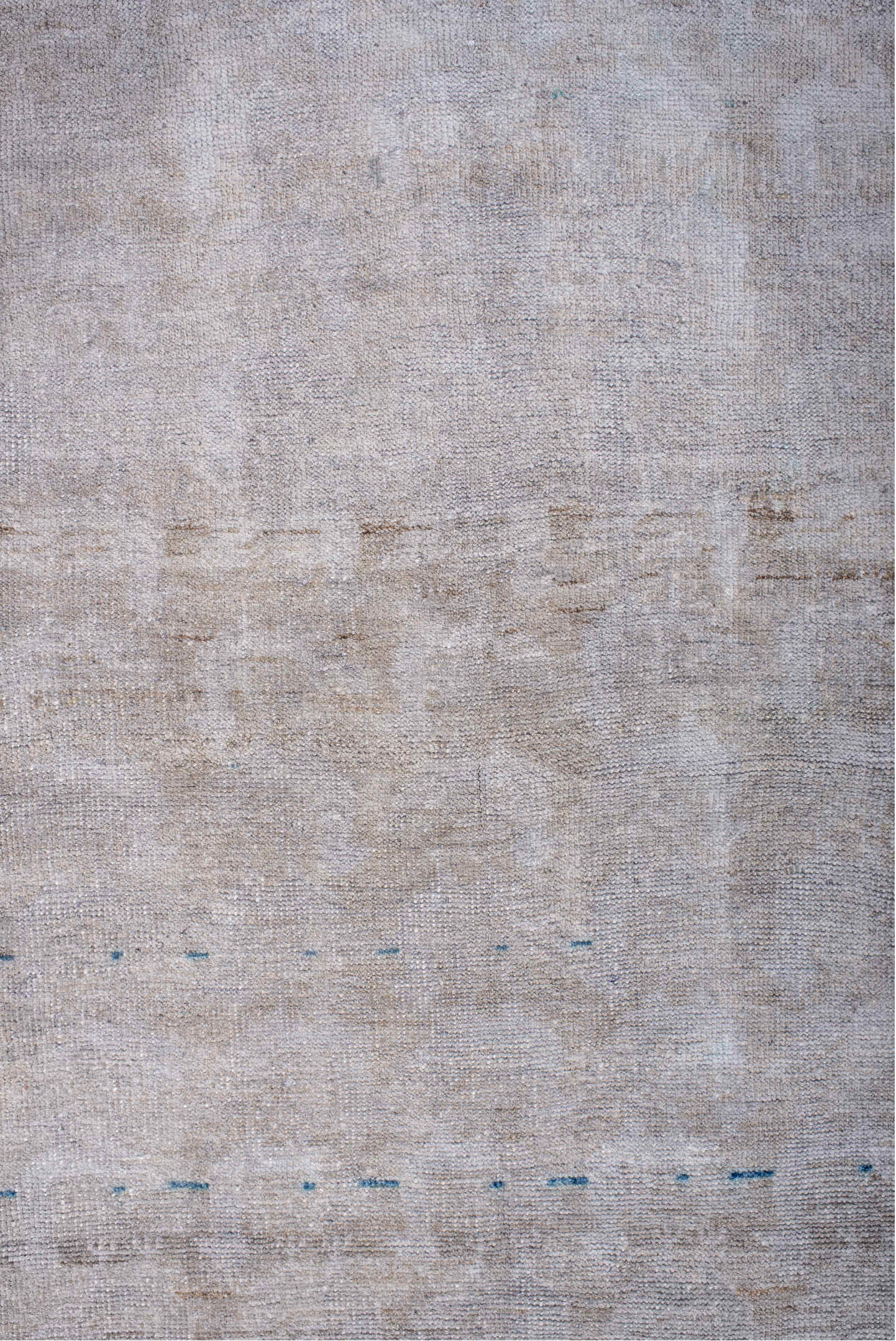 2' x 4' one-of-a-kind handmade vintage Belouch small size rug. Color palette: blue, dark gray, dim gray, gainsboro, gray