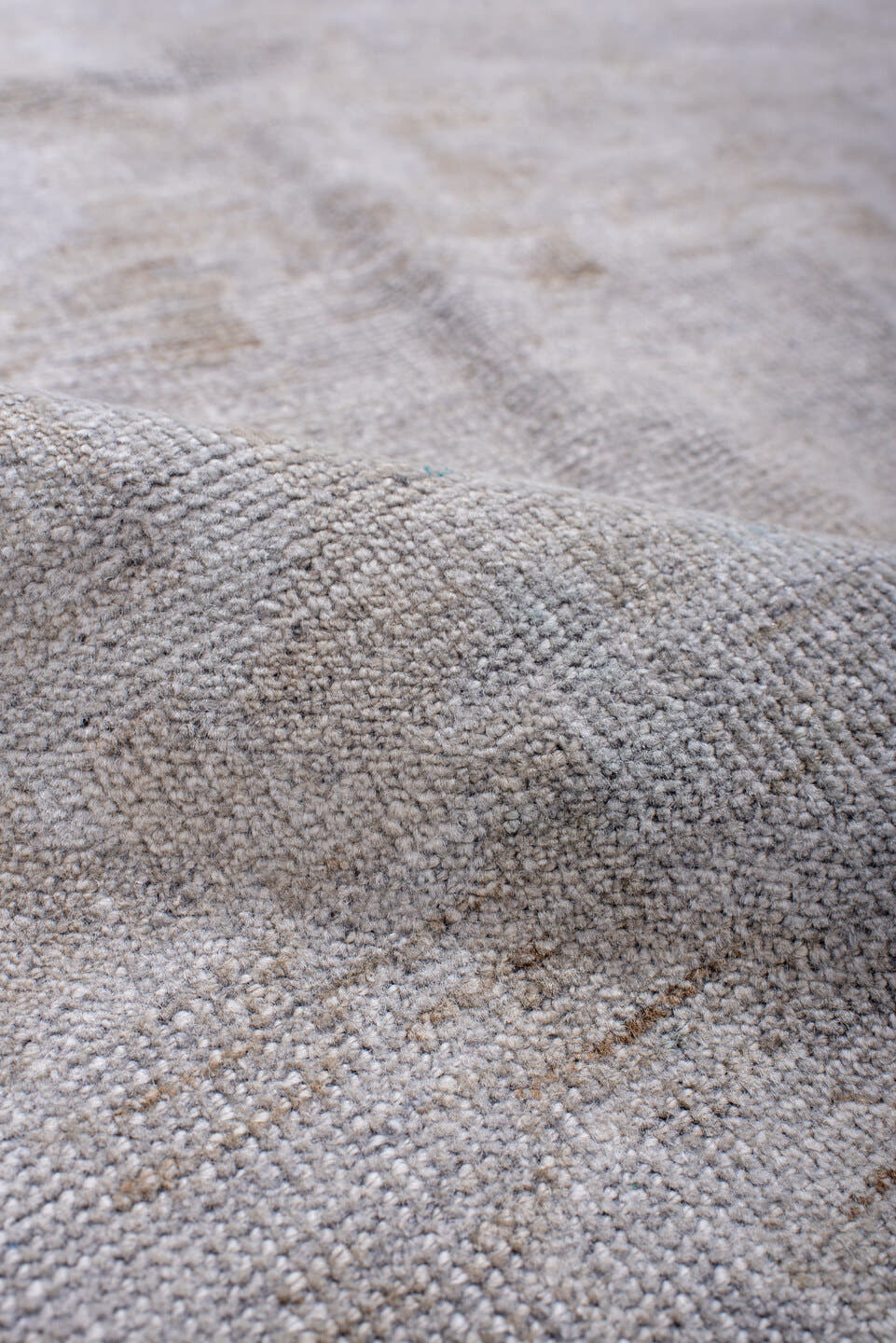 2' x 4' one-of-a-kind handmade antique Belouch small size rug. Color palette: ivory, cream, taupe, sky_blue, beige, gray