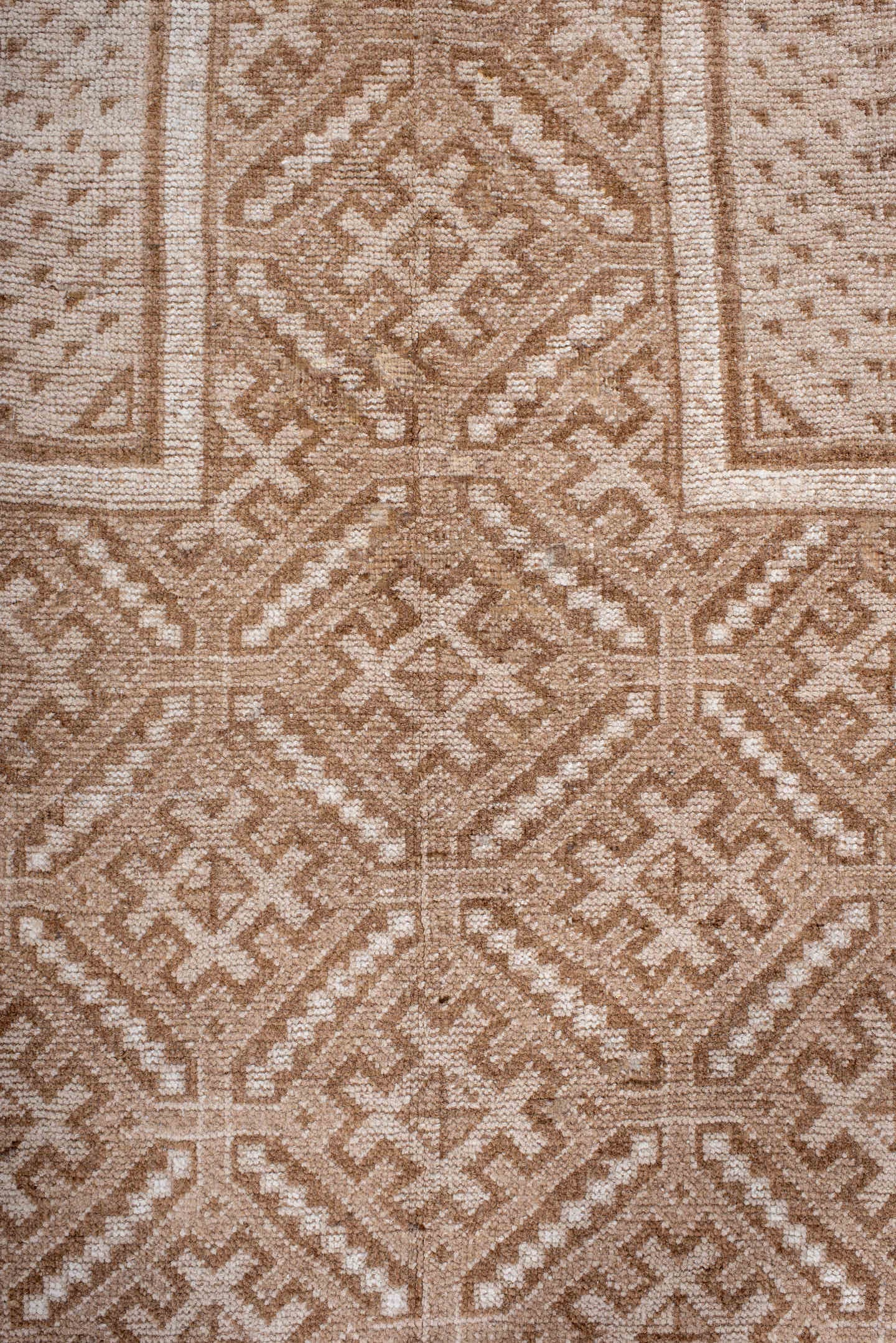 3' x 4' one-of-a-kind handmade antique Belouch small size rug. Color palette: ivory, camel, taupe, sand, beige, gray