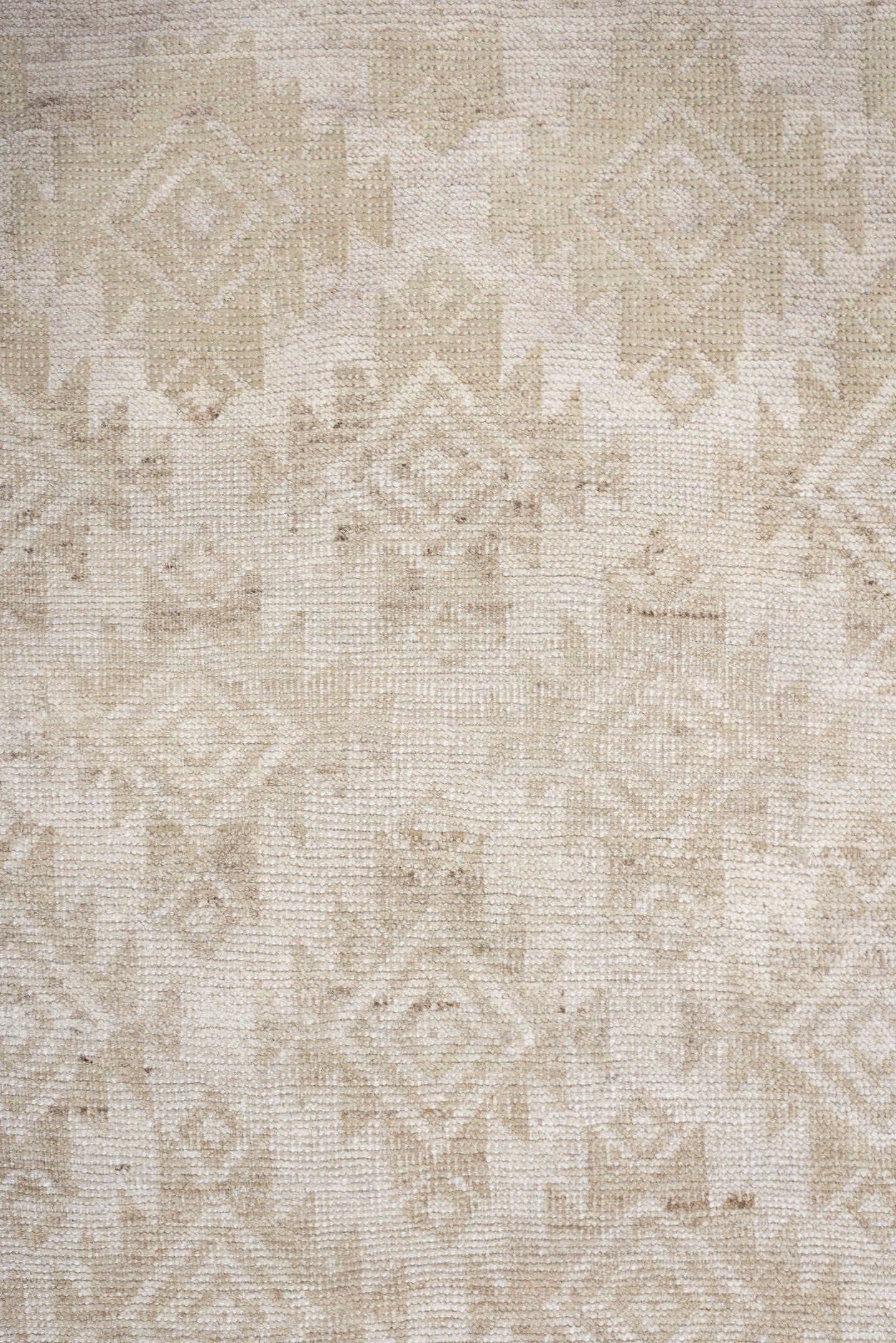 3' x 5' one-of-a-kind handmade antique Belouch small size rug. Color palette: ivory, camel, taupe, sand, beige, gray