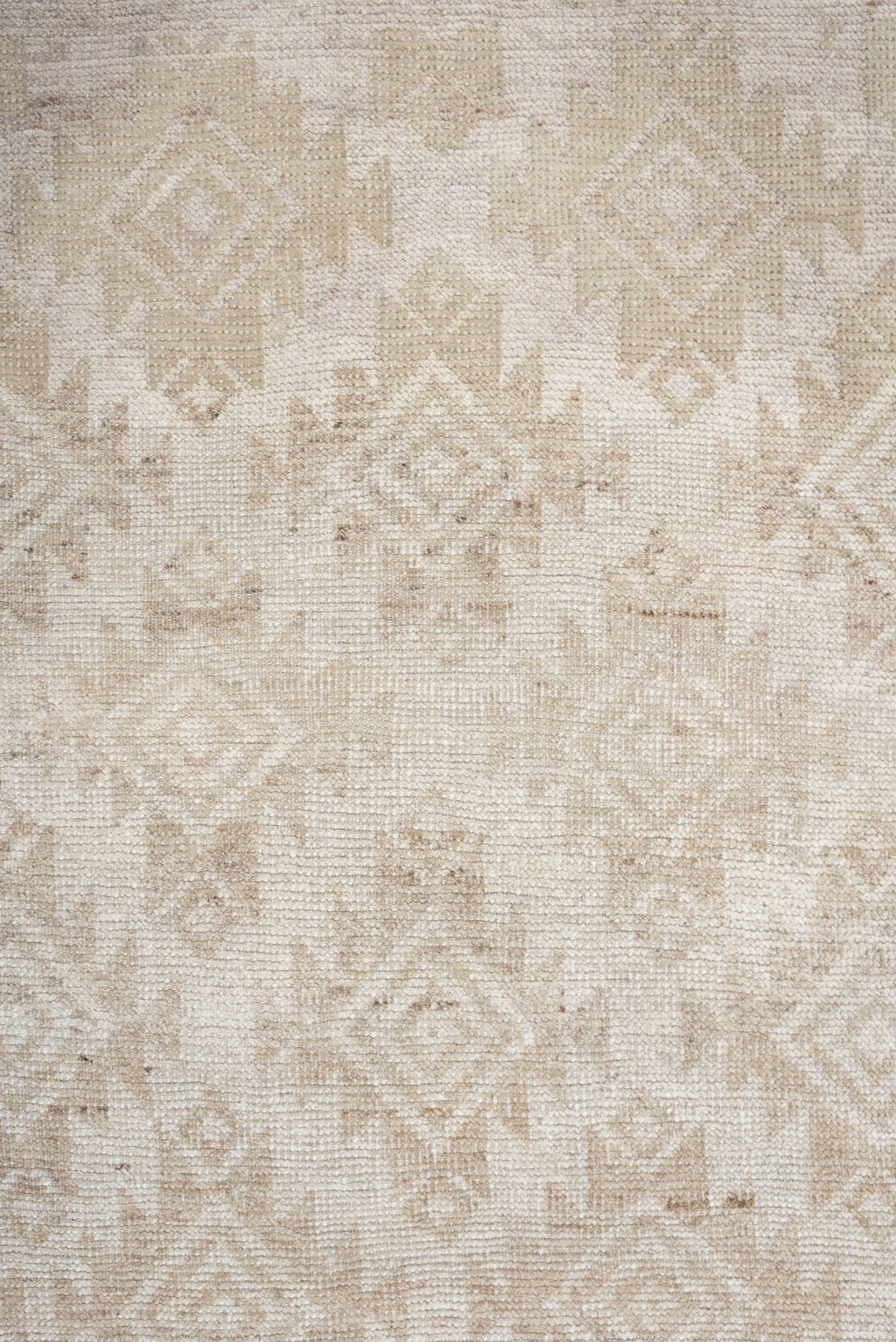 3' x 5' one-of-a-kind handmade antique Belouch small size rug. Color palette: ivory, camel, taupe, sand, beige, gray